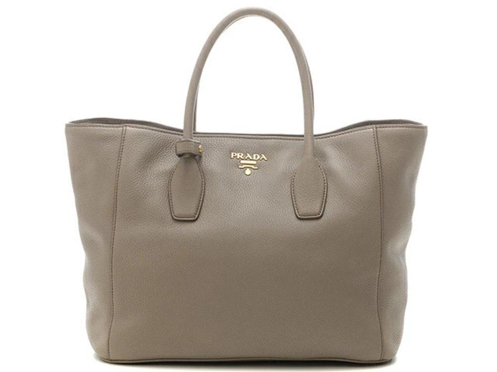 Prada Tote Bag Gray Calfskin